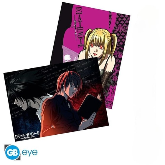 Αφίσες Death Note - L Vs Light And Misa Chibi Κάθετη/Οριζόντια 2 Τμχ 52x38 cm image 0