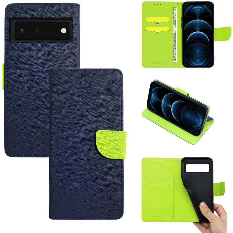 SONIQUE Θήκη Google Pixel 6 Pro - Sonique Trend Book - Σιέλ Σκούρο/ Μπλε