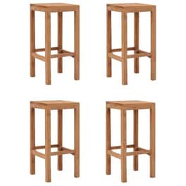 Σκαμπό Μπαρ Vidaxl  Από Μασίφ Ξύλο Teak  4 Τμχ- Καφέ