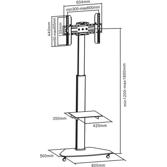 Βάση Τηλεόρασης Επιτραπέζια 37"-70" Sbox Trolley Mount image 1