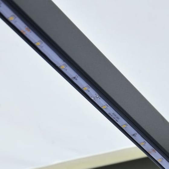 Τέντα Vidaxl Συρόμενη Χειροκίνητη με LED 300x250cm - Κρεμ image 2