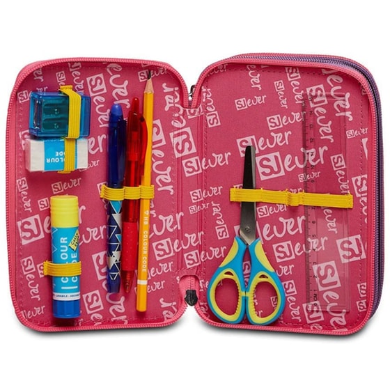 Κασετίνα Παραλληλόγραμμη Seven Ever Rayly Girl Τριπλή Ροζ image 5