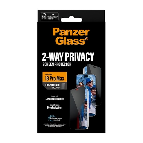 Προστατευτικό οθόνης Apple iPhone 18 Pro Max - PanzerGlass 2-Way Privacy Ultra-Wide Fit w. EasyAligner image 3