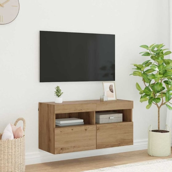 Έπιπλο Τηλεόρασης VidaXL Επιτοίχιο με LED 80 x 30 x 40 cm - Artisan Δρυς image 2