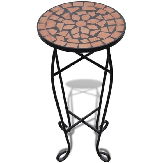 Τραπέζι Εξωτερικού Χώρου Βοηθητικό VidaXL από Σίδηρο φ30x60 cm - Τερακότα/Μαύρο image 0