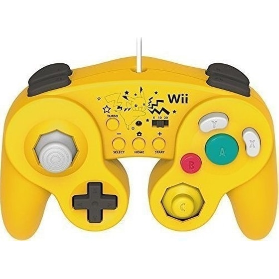 Hori Battle Pad Pikachu - Χειριστήριο Nintendo Wii /wii U Κίτρινο Pikachu (link Edition) image 0