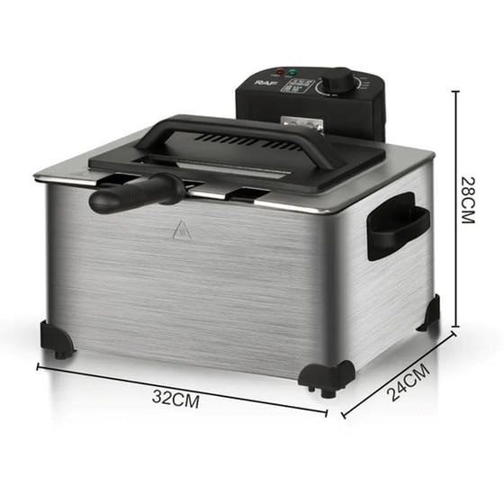 RAF R-5249 με Διπλό Αποσπώμενο Κάδο 2000 W 7.5 L Ασημί Φριτέζα Λαδιού image 3