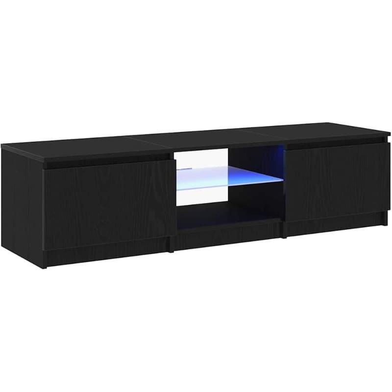 Έπιπλο Τηλεόρασης VidaXL με LED 140 x 38,5 x 36 cm - Μαύρη Οξιά