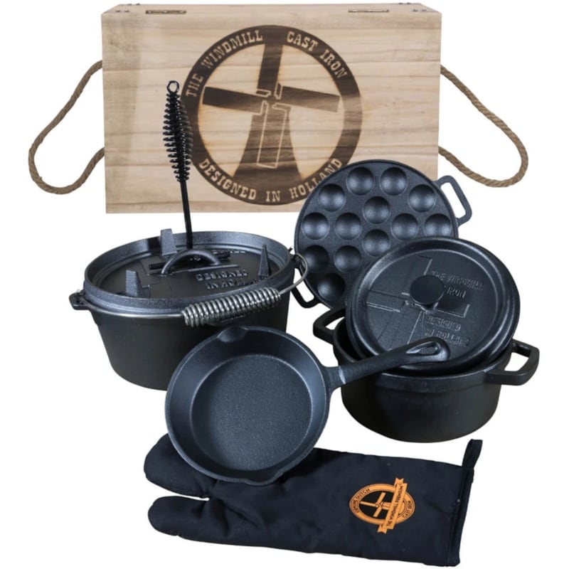 Σετ Μαντεμένιων Σκευών THE WINDMILL TWM001A 7 τμχ Μαύρο