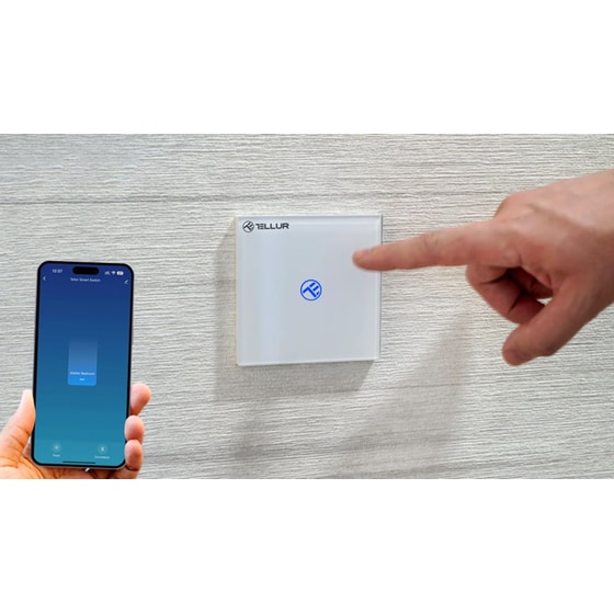 Έξυπνος Διακόπτης Tellur με Wi-Fi,SS1N 1800W - Λευκό image 2