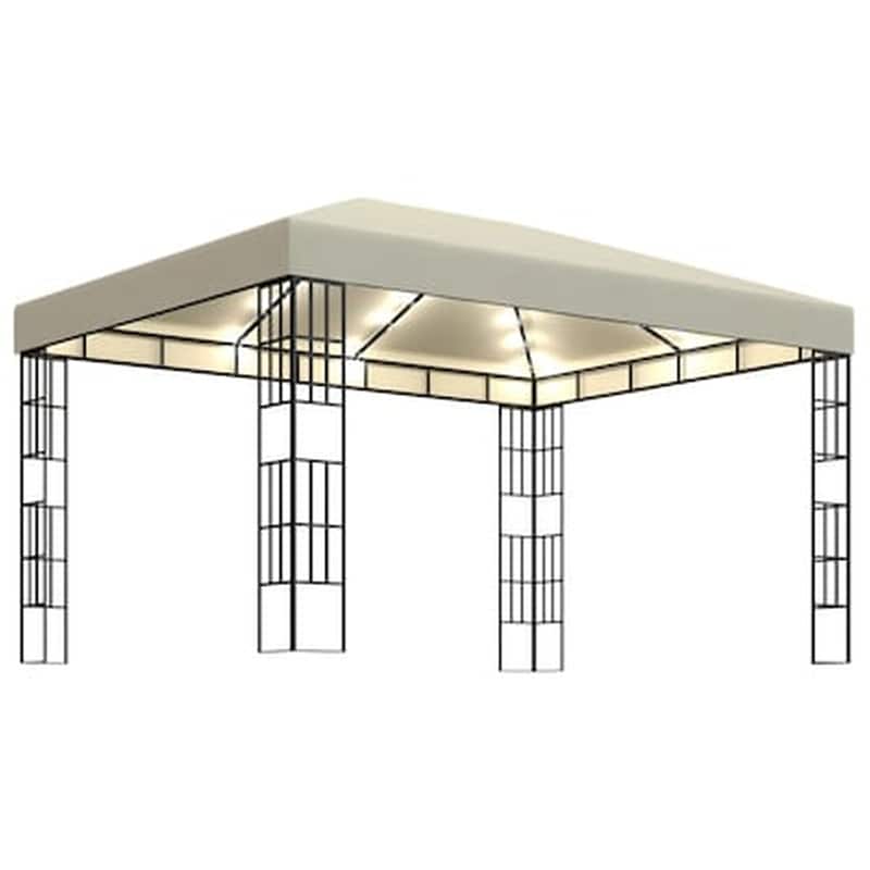 VIDAXL Κιόσκι Vidaxl Ατσάλι με Φώτα 3x4m - Κρεμ