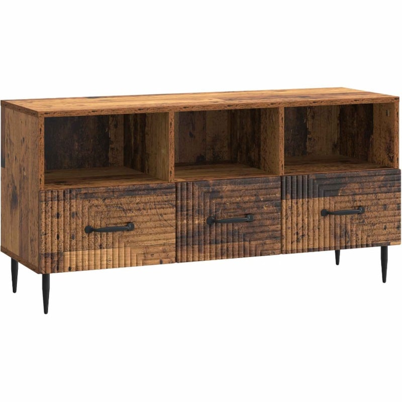 Έπιπλο Τηλεόρασης VidaXL με Συρτάρι 102x34.5x50 cm - Παλαιωμένο Ξύλο