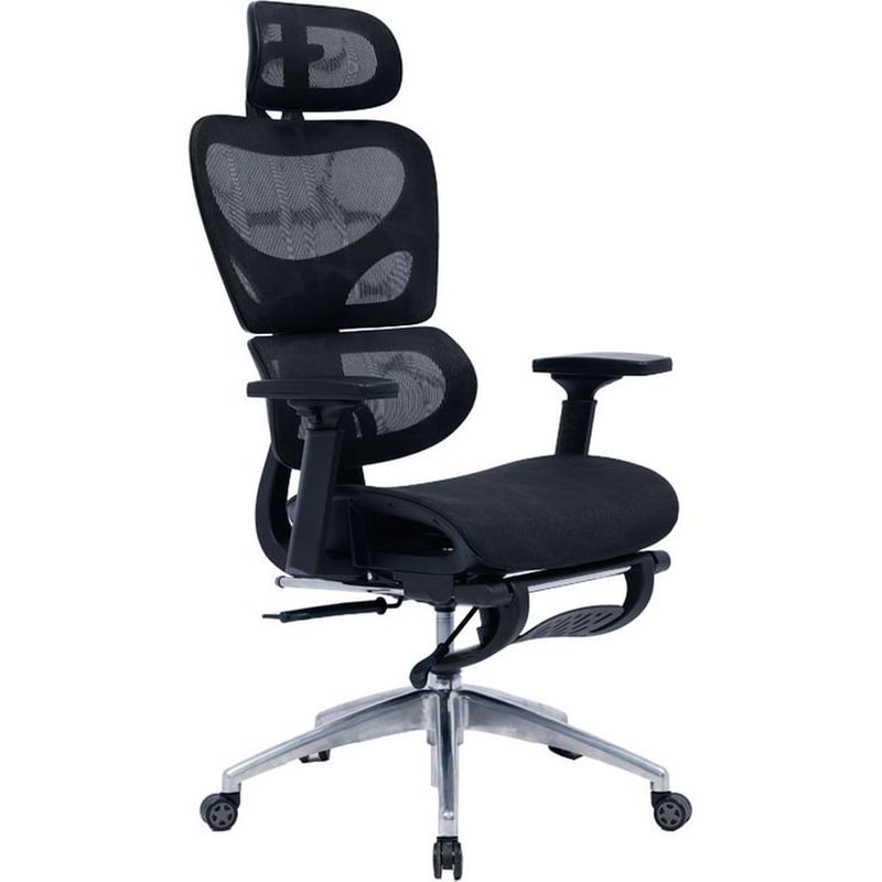 Καρέκλα Γραφείου Διευθυντή Με Υποπόδιο Thelonius Pakoworld Mesh Μαύρο – 275-000002 PAKOWORLD