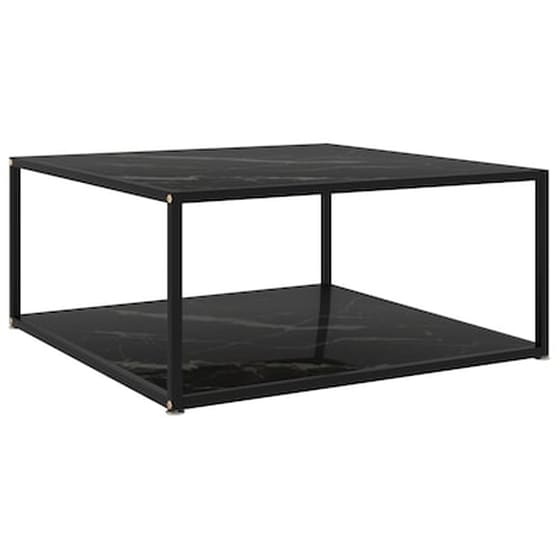 Τραπεζάκι Σαλονιού Vidaxl από Ψημένο Γυαλί 80x80x35cm - Μαύρο image 1