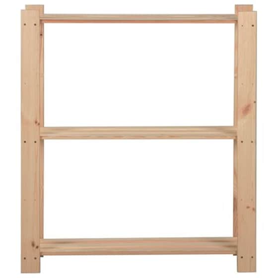 Vidaxl Ραφιέρα 3 Επιπέδων 80 X 28,5 X 90 Εκ. Από Μασίφ Ξύλο Πεύκου image 2