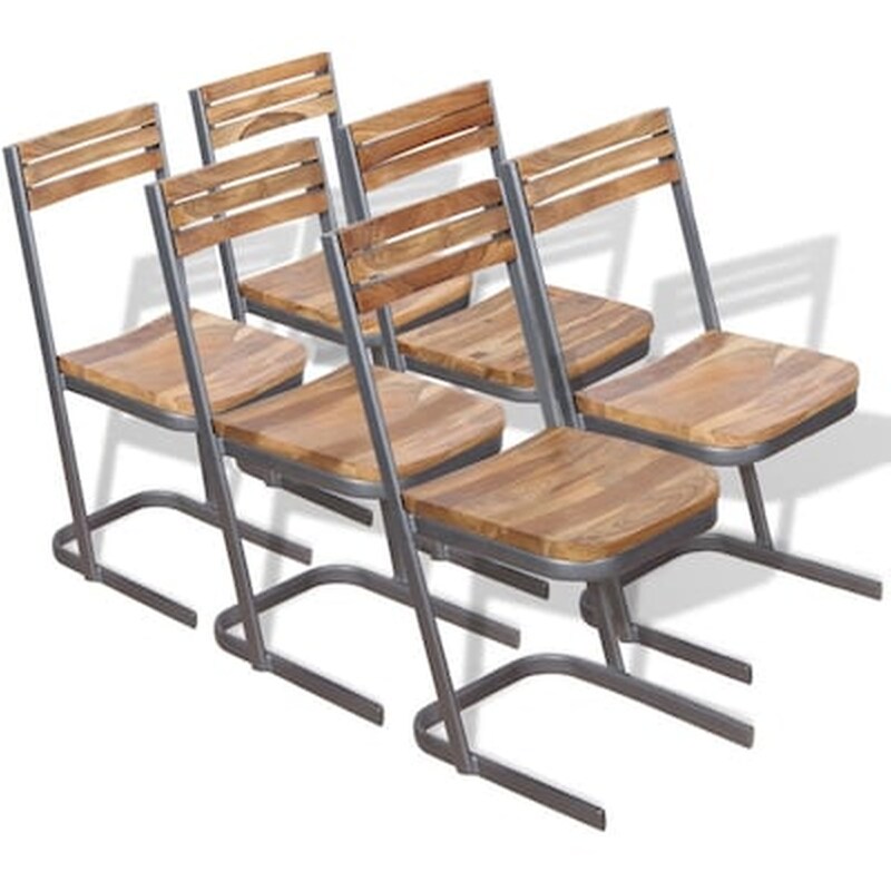 Vidaxl Καρέκλες Τραπεζαρίας 6 Τεμ. Από Μασίφ Ξύλο Teak
