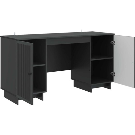 Γραφείο VidaXL από Επεξεργασμένο Ξύλο 142,5x50x75 cm - Μαύρο image 3