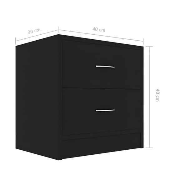Κομοδίνο Vidaxl Από Μοριοσανίδα 2τμχ 40x30x40 cm - Μαύρο image 5