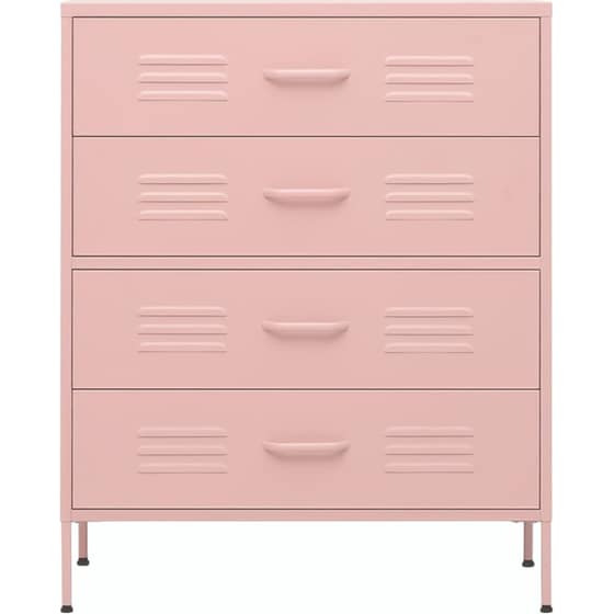 Συρταριέρα Γραφείου VidaXL από Ατσάλι 80x35x101.5 cm- Ροζ image 2