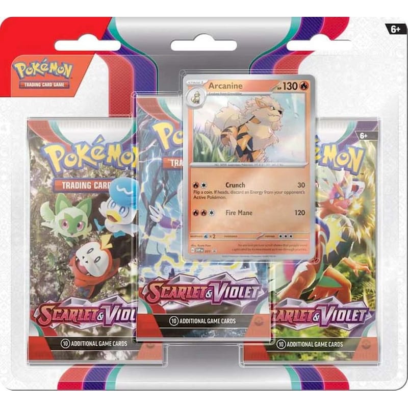 Pokémon TCG: Scarlet Violet - 3-Booster Blister Arcanine (Pokemon USA) φωτογραφία