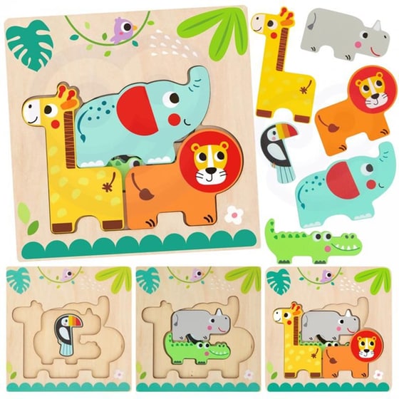 Ξύλινο TOOKY TOY Πάζλ - Ζωάκια Δάσους image 5