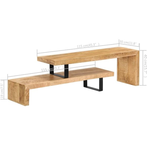 Έπιπλο Τηλεόρασης VidaXL από Ξύλο 120x30x40cm - Μαύρο/Καφέ image 17