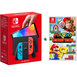 Nintendo Switch OLED Model Neon Blue/Neon Red & Mario vs. Donkey Kong