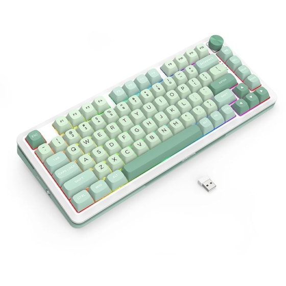 Redragon Cyrus Pro Gaming Μηχανικό Ασύρματο Bluetooth Πληκτρολόγιο RGB Λευκό (US) image 2