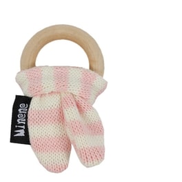 Minene Οικολογικό Ξύλινο Μασητικό , Wooden Teething Ring Pink