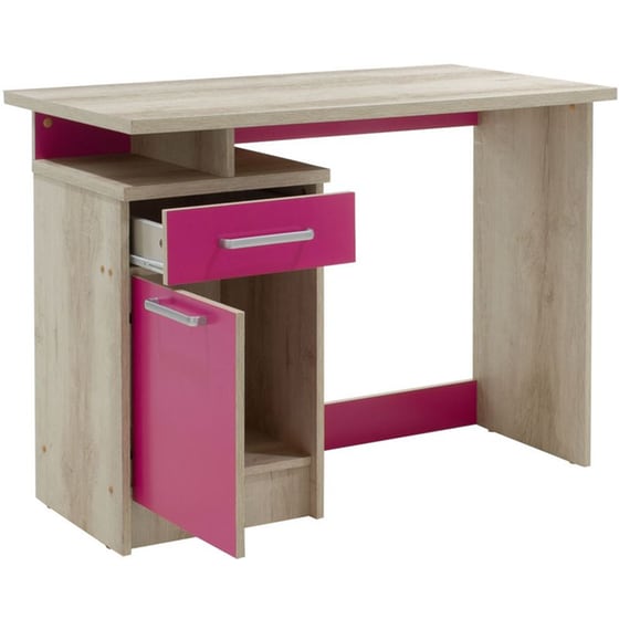 Γραφείο Μελέτης Pakoworld Looney από MDF και Μοριοσανίδα 100x55x75 cm - Μπεζ/Ροζ image 3