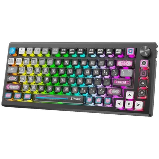 Redragon Uranus Pro 82 Gaming Μηχανικό Ασύρματο 2.4 GHz/Bluetooth Πληκτρολόγιο RGB Μαύρο (US) image 4