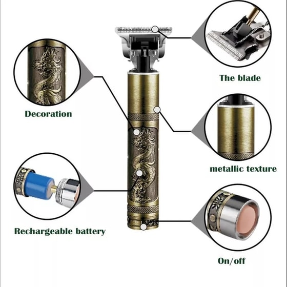Κουρευτική Μηχανή Kemei ΚΜ-1974C Χρυσό image 7
