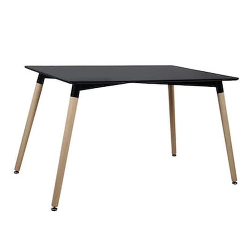 HOMEMARKT Τραπέζι Minimal Μαύρο Με Ξύλινα Πόδια