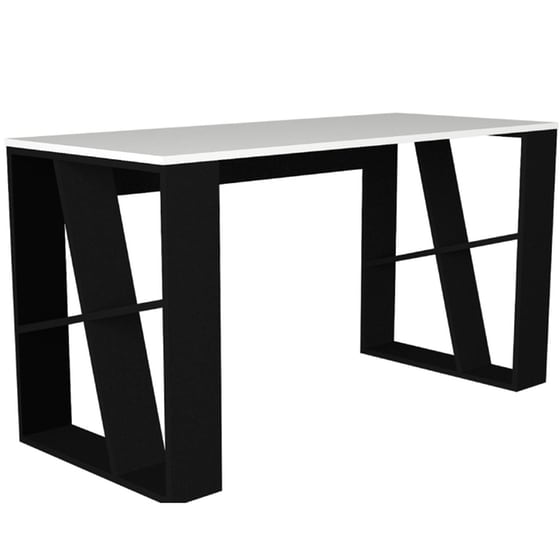 Γραφείο Μελέτης Welhome από Μελαμίνη 140x60cm - Μαύρο/Λευκό image 0
