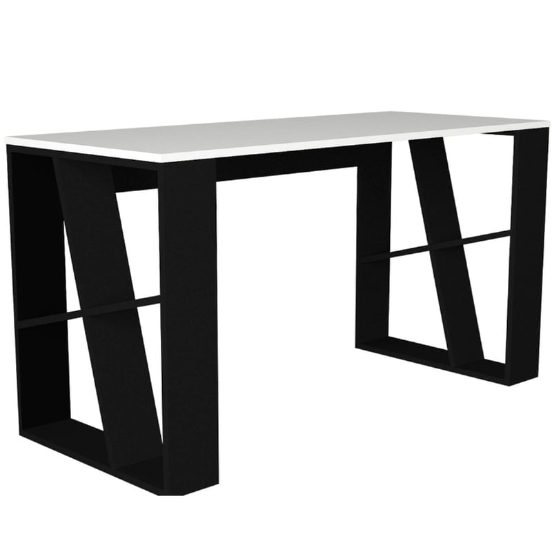WELHOME Γραφείο Μελέτης Welhome από Μελαμίνη 140x60cm - Μαύρο/Λευκό
