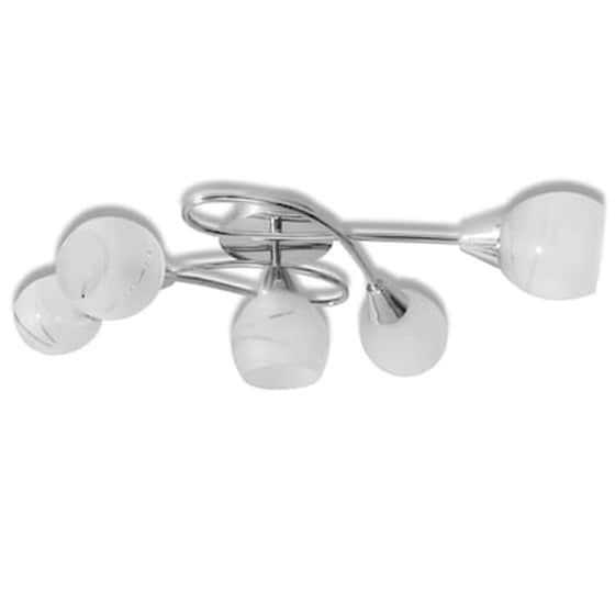 Vidaxl Φωτιστικό Οροφής Με Γυάλινα Καπέλα Για 5 Γλόμπους E14 image 2