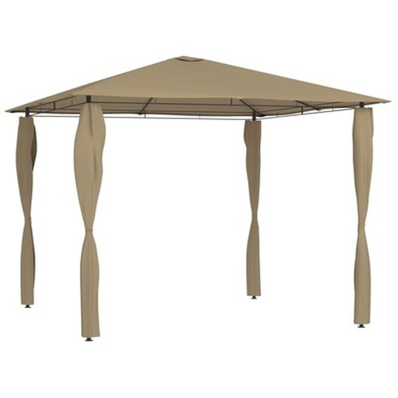 Κιόσκι Vidaxl Ατσάλινο με Καλλύματα 3x3cm - Taupe VIDAXL