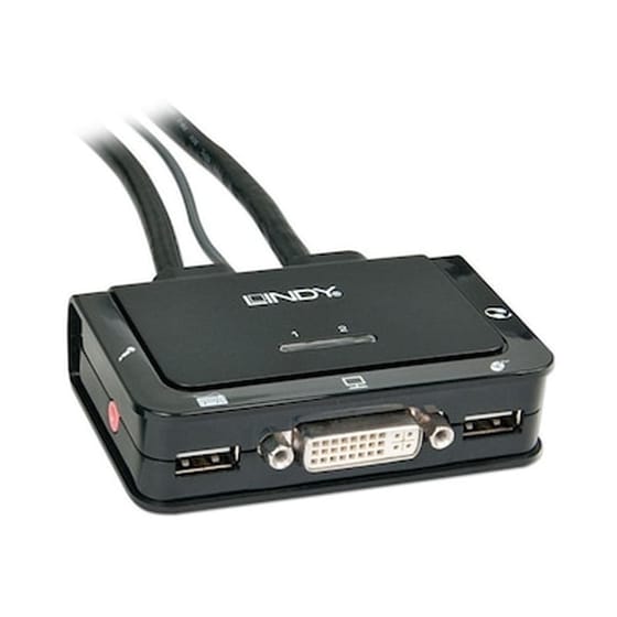 Switch Kvm Lindy Dvi 2 Port Compact Usb 2 Audio Usb 2 Audio image 0