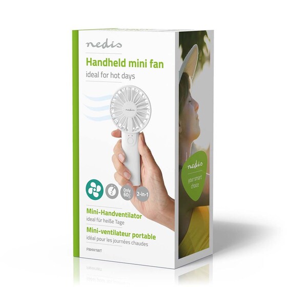 NEDIS HANDHELD FNHH1WT Mini Φορητός Ανεμιστήρας 0.9W 6cm image 7