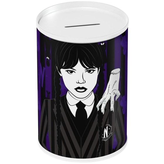 Κουμπαράς Διακάκης Wednesday Μεταλλικός 10x15 cm - Μωβ image 0