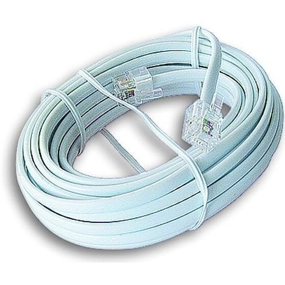 Καλώδιο Cablexpert Flat RJ11 6P4C 3m Λευκό image 0