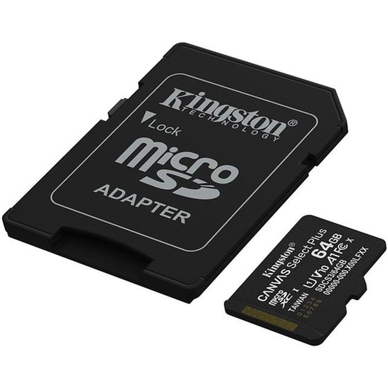 Kingston Canvas Select Plus Gen3 microSDXC 64GB Class 10 U1 V10 UHS-I με αντάπτορα image 1