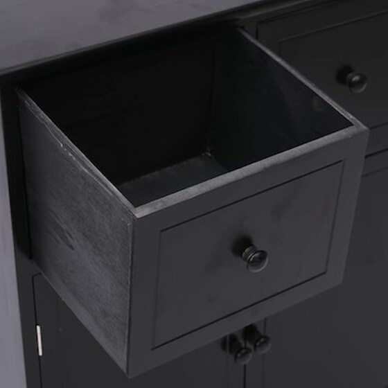 Vidaxl Βοηθητικό Ντουλάπι Μαύρο 60 X 30 X 75 Εκ. Από Ξύλο Παυλώνιας image 3
