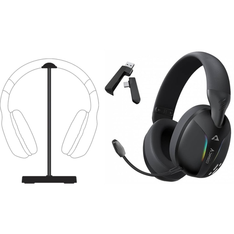 Gaming Set Armaggeddon Cosmic V Ultraclear Gravity + Gaming HeadPhone Stand Armaggeddon HPX-100B - Black