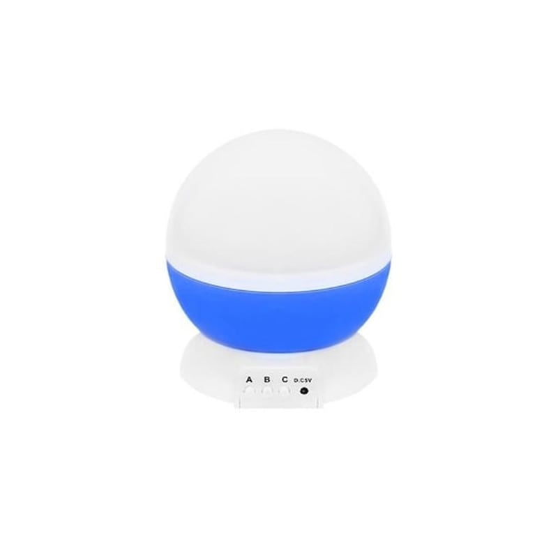 ARIA TRADE Περιστρεφόμενο Φωτάκι Νυκτός Δωματίου Projector Σε 3 Χρώματα, 12.5x13.5x5 Cm Μπλε