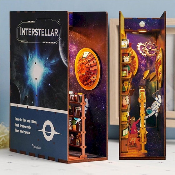 DIY 3D Puzzle Book Nook Kit Βιβλιοστάτης - Interstellar image 5
