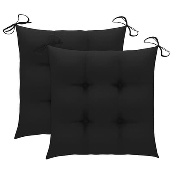 Vidaxl Πολυθρόνα Κουνιστή Από Μασίφ Ξύλο Teak Με Μαύρο Μαξιλάρι image 2