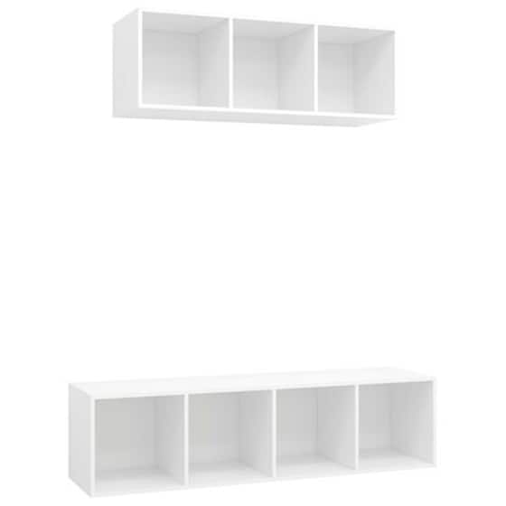 Έπιπλα Τηλεόρασης Vidaxl  Μοριοσανίδα 2 Τμχ  37x37x142.5 cm - Λευκό image 2