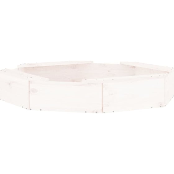 VidaXL Αμμοδόχος με Καθίσματα Οκτάγωνη 111x111x20cm Ξύλινη - Λευκό image 5