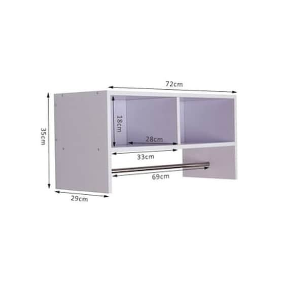 Ξύλινο Ράφι Τοίχου Με 1 Ράγα 72 X 29 X 35 Cm Homcom 831-048wt image 1